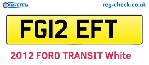 FG12EFT are the vehicle registration plates.