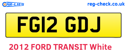 FG12GDJ are the vehicle registration plates.