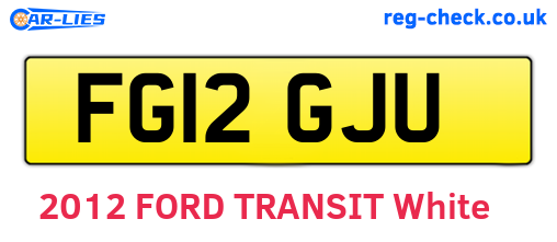 FG12GJU are the vehicle registration plates.