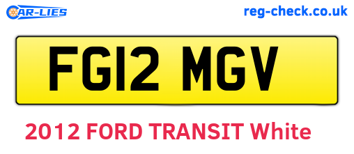 FG12MGV are the vehicle registration plates.