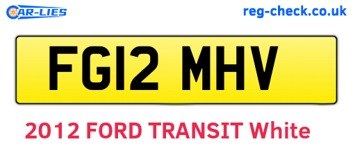 FG12MHV are the vehicle registration plates.