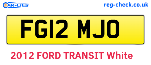 FG12MJO are the vehicle registration plates.