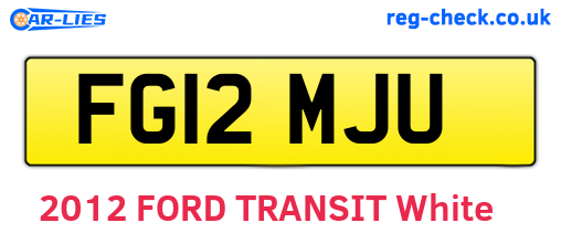 FG12MJU are the vehicle registration plates.