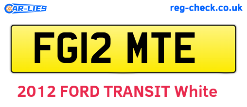 FG12MTE are the vehicle registration plates.
