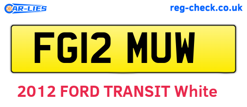 FG12MUW are the vehicle registration plates.
