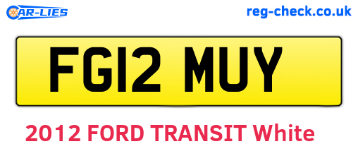 FG12MUY are the vehicle registration plates.