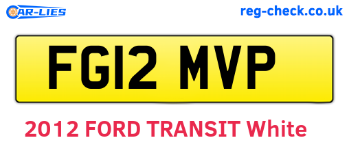 FG12MVP are the vehicle registration plates.