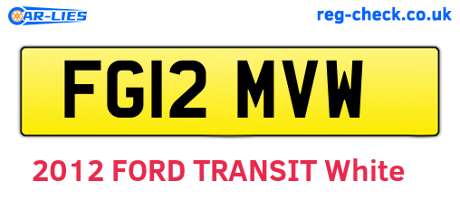 FG12MVW are the vehicle registration plates.