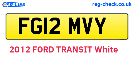 FG12MVY are the vehicle registration plates.