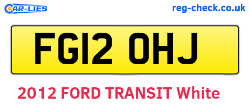 FG12OHJ are the vehicle registration plates.