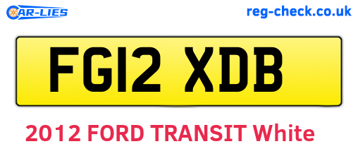 FG12XDB are the vehicle registration plates.