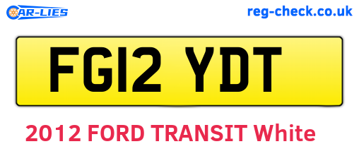 FG12YDT are the vehicle registration plates.
