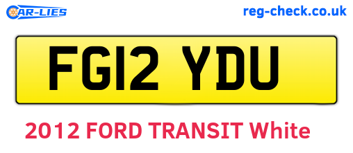 FG12YDU are the vehicle registration plates.