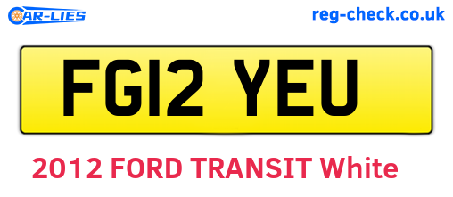 FG12YEU are the vehicle registration plates.