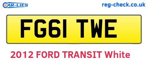 FG61TWE are the vehicle registration plates.