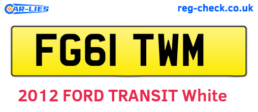 FG61TWM are the vehicle registration plates.