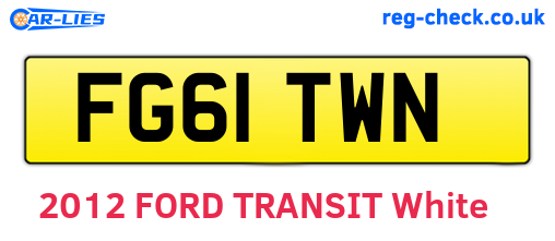 FG61TWN are the vehicle registration plates.