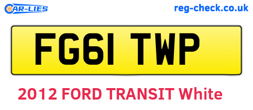 FG61TWP are the vehicle registration plates.