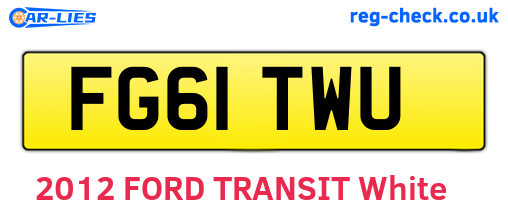 FG61TWU are the vehicle registration plates.