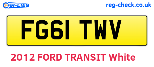 FG61TWV are the vehicle registration plates.