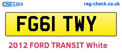 FG61TWY are the vehicle registration plates.