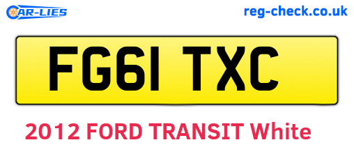 FG61TXC are the vehicle registration plates.