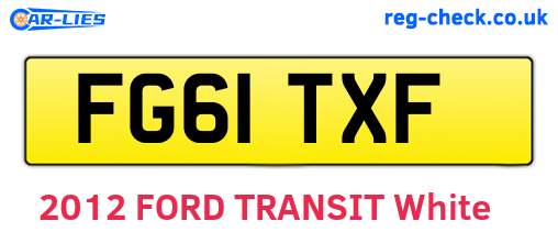 FG61TXF are the vehicle registration plates.