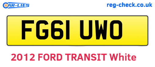FG61UWO are the vehicle registration plates.