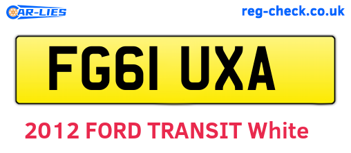 FG61UXA are the vehicle registration plates.