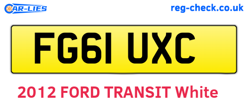 FG61UXC are the vehicle registration plates.