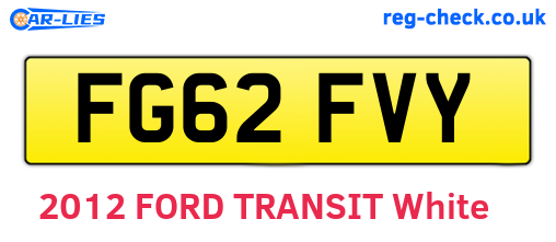 FG62FVY are the vehicle registration plates.