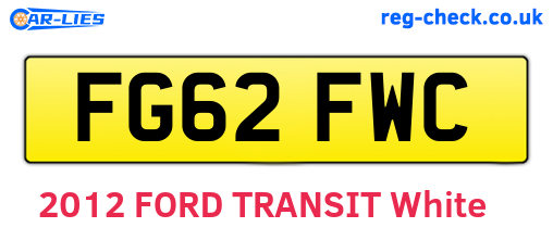 FG62FWC are the vehicle registration plates.
