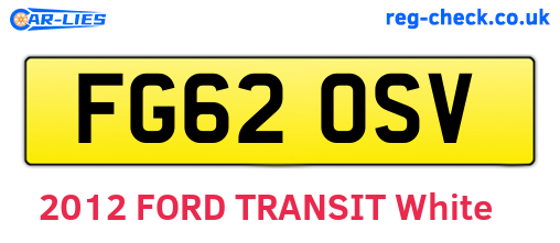 FG62OSV are the vehicle registration plates.