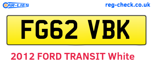FG62VBK are the vehicle registration plates.
