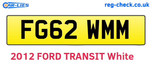 FG62WMM are the vehicle registration plates.