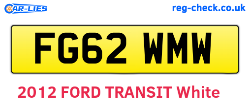 FG62WMW are the vehicle registration plates.
