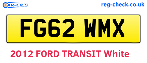 FG62WMX are the vehicle registration plates.