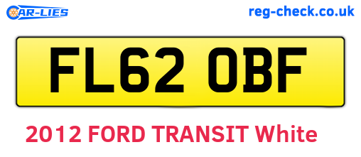 FL62OBF are the vehicle registration plates.