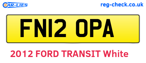 FN12OPA are the vehicle registration plates.