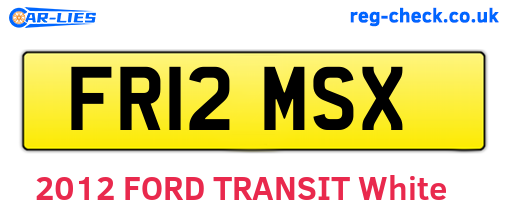 FR12MSX are the vehicle registration plates.