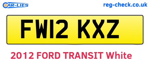 FW12KXZ are the vehicle registration plates.