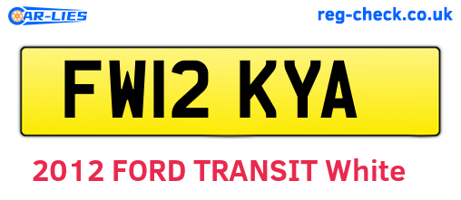 FW12KYA are the vehicle registration plates.