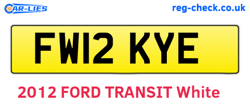 FW12KYE are the vehicle registration plates.