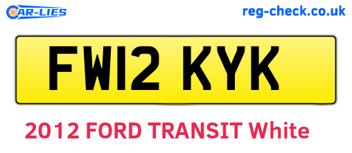 FW12KYK are the vehicle registration plates.