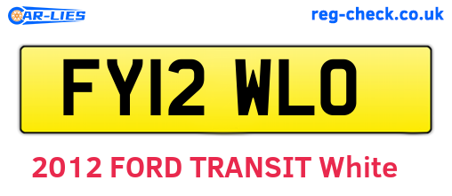 FY12WLO are the vehicle registration plates.