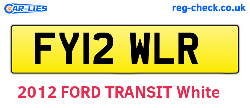 FY12WLR are the vehicle registration plates.