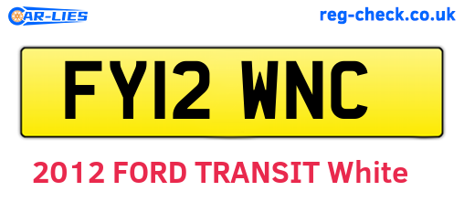 FY12WNC are the vehicle registration plates.