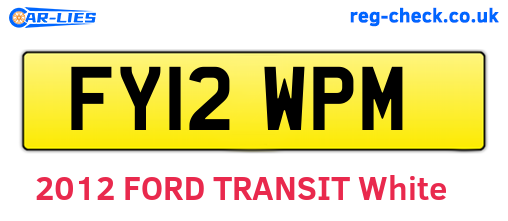 FY12WPM are the vehicle registration plates.