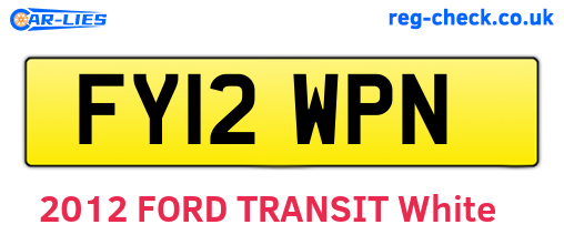 FY12WPN are the vehicle registration plates.