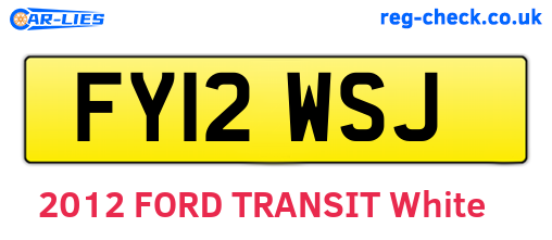 FY12WSJ are the vehicle registration plates.